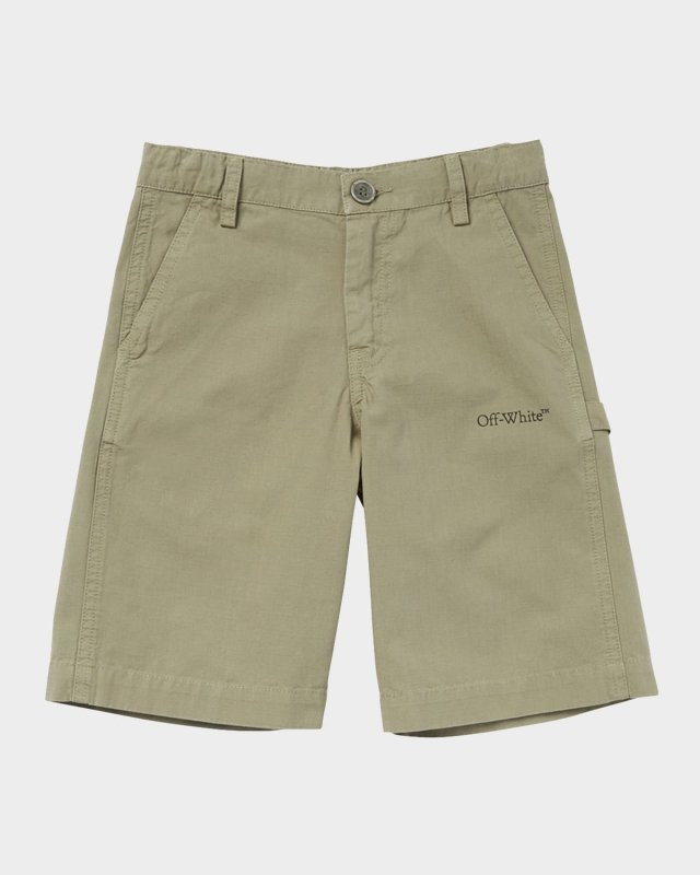 Boy's Bookish Diagonal Worker Shorts, Size 4-12